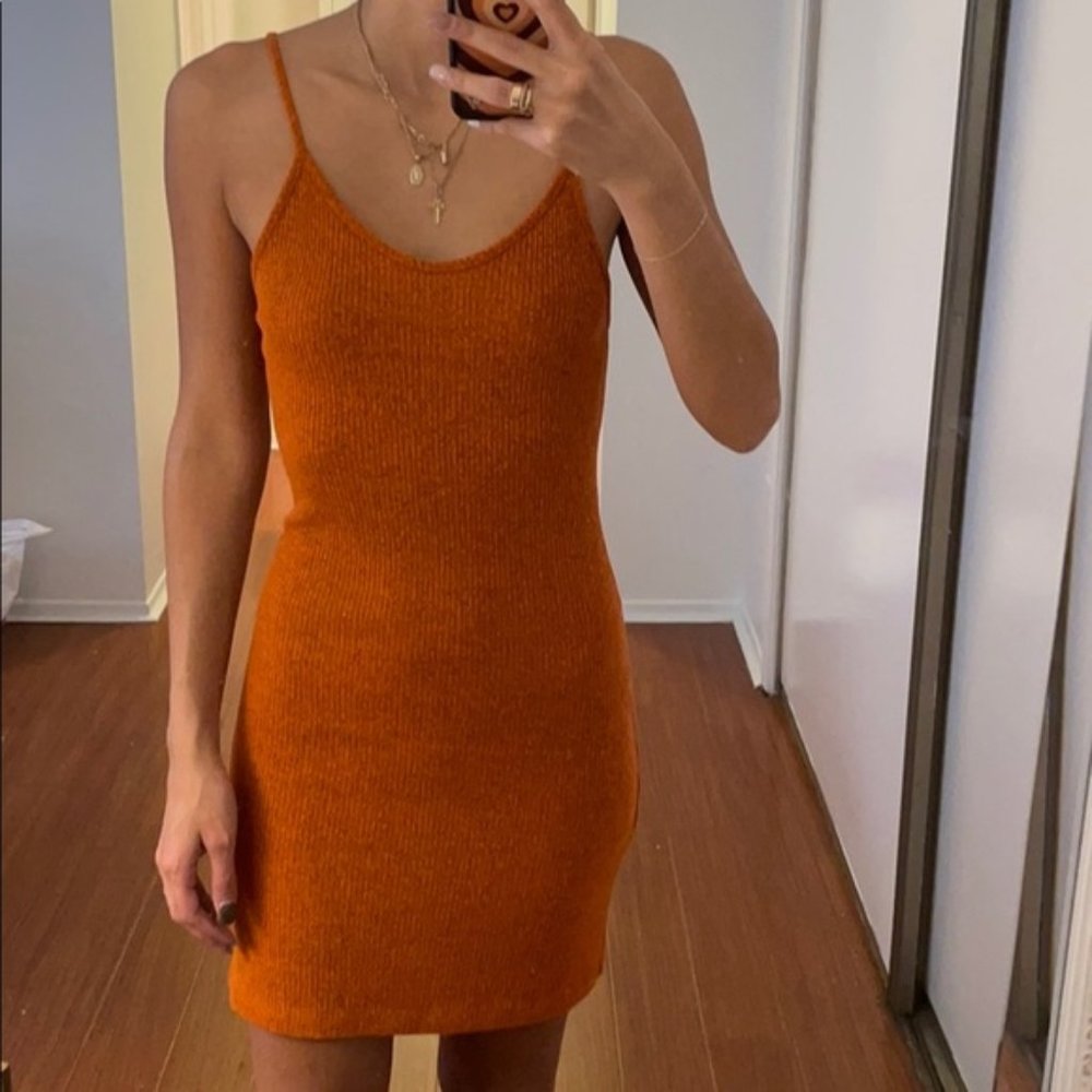 Topshop Orange Mini Dress Size 4